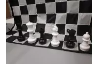 Juego de ajedrez para exterior / jardín (rey 30 cm) - figuras + tablero de ajedrez de nylon